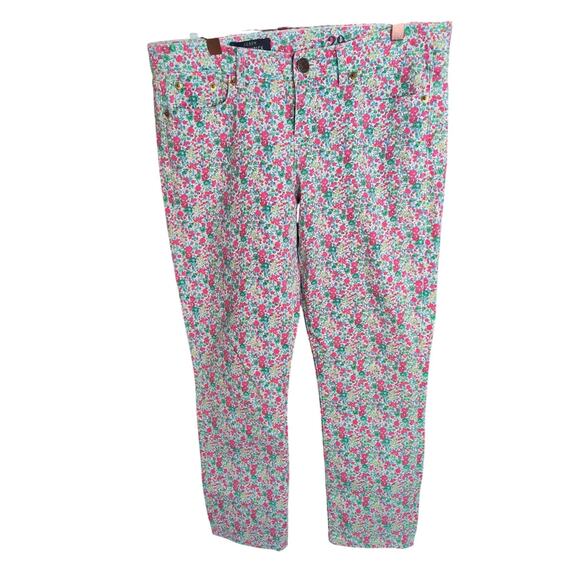 J.Crew Toothpick Ankle Jeans Microfloral Pants Skinny Slight Stretch Size 29 - Picture 1 of 8